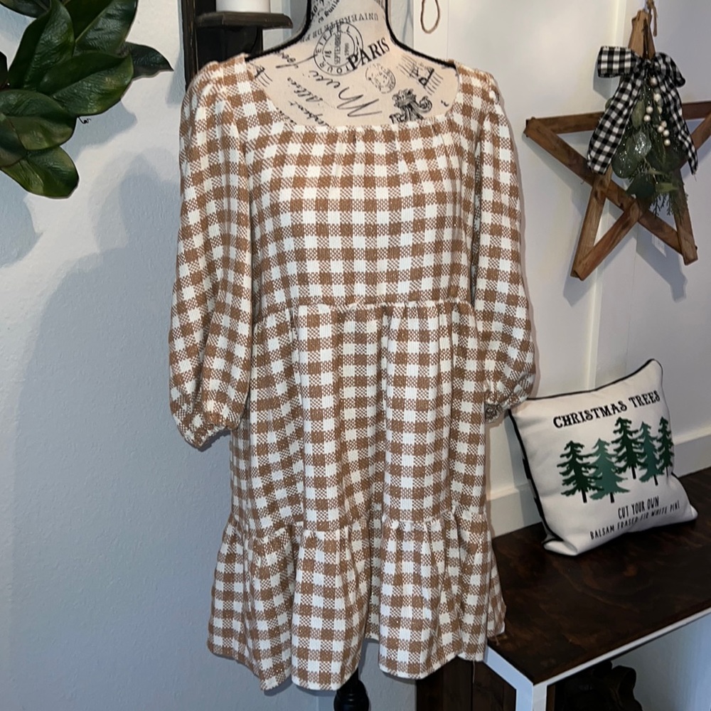 By the River Gingham Tiered Dress